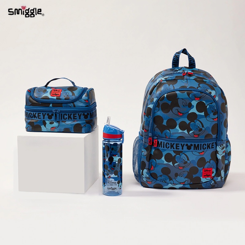 Smiggle กระเป๋าเป้สะพายหลัง กระเป๋านักเรียน สไตล์คลาสสิก สําหรับเด็กประถม