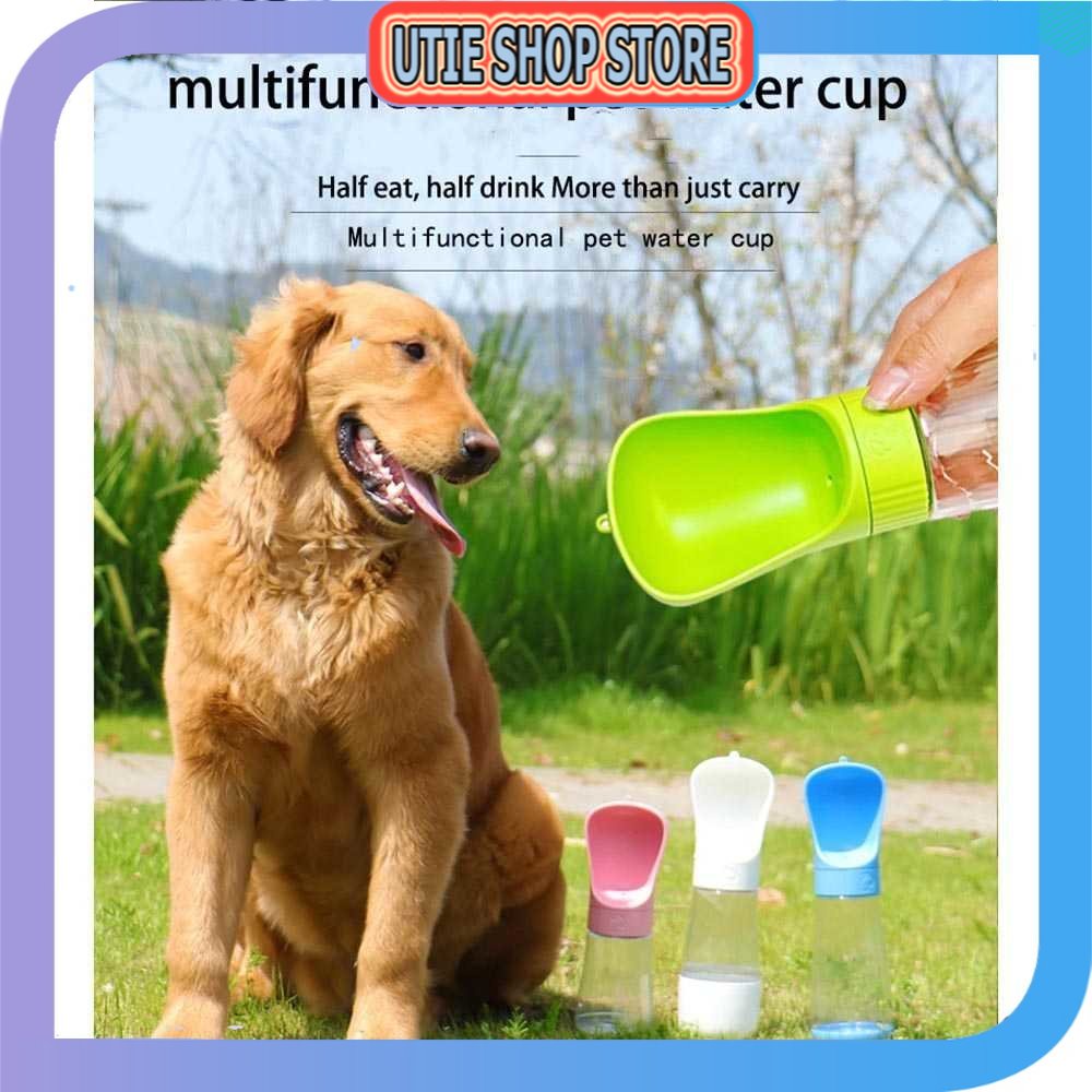 UTIE STORE - ZANQI ขวดนมสุนัขชามแบบพกพา 320+170ml - ZQ49