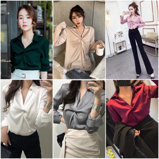 สินค้าพร้อมส่ง(ฟรีไซต์) เสื้อเชิ้ตทำงาน แต่งอกเกรียว งานดี ทรงน่ารักมาก ผ้าซาร่า มี 8 สี (M7052)