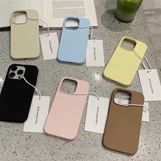 เคสสีพื้นพาสเทล กำมะหยี่ด้านในสำหรับไอโฟนรุ่น for iphone 15 pro max 14 pro max 13 pro 12/12pro 12promax 11 xr 7plus 8plus 7/8 6s