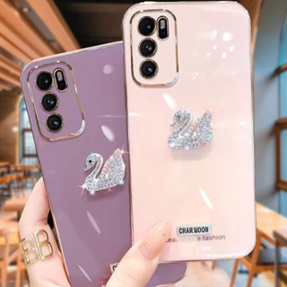 เคสโทรศัพท์ สําหรับ Realme 10 9 9i 8 Pro Plus 4G 5G มือถือนิ่ม กันกระแทก ปิดด้านหลัง ลายหงส์คริสตัล