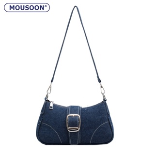 MOUSOON กระเป๋าสะพายข้าง crossbody อินเทรนด์ทุกคู่แฟชั่นยีนส์ย้อนยุคผู้หญิงกระเป๋าใต้วงแขนออกแบบซอก