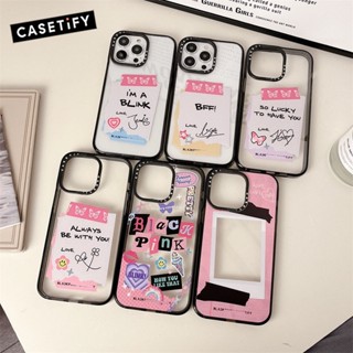 เคสโทรศัพท์มือถืออะคริลิค กันกระแทก ลาย Black Pink X CASETiFY สําหรับ IPhone 11 12 13 14 Pro Max IPhone 14 Pro Max IPhone 13 Pro IPhone 12