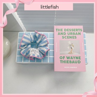 [littlefish] ยางรัดผม ลายทางน่ารัก สีฟ้า สไตล์เกาหลี โฮมเมด เครื่องประดับผม