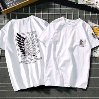 เสื้อยืดแขนสั้น พิมพ์ลายอนิเมะ Attack on Titan Captain Liberty Wings แฟชั่นฤดูร้อน สําหรับผู้ชาย และผู้หญิง