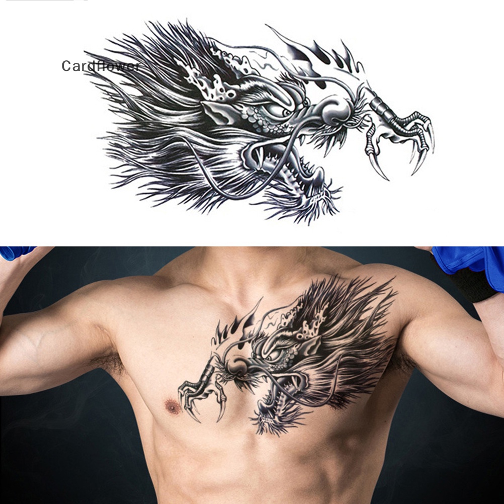 <Cardflower> สติกเกอร์รอยสักชั่วคราว กันน้ํา ขนาดใหญ่ สําหรับติดหน้าอก ไหล่ หลัง ลดราคา - รูปที่ 3