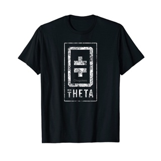 เสื้อยืด พิมพ์ลายโลโก้ THETA Crypto Blockchain Token สีขาว สไตล์วินเทจ