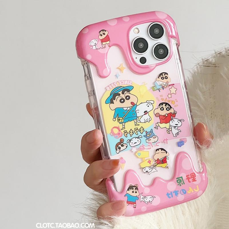 ใหม่ เคสโทรศัพท์มือถือแบบใส กันกระแทก ลายการ์ตูนชินจังน่ารัก สําหรับ iphone 11 Pro Max 12 13 14 Pro Max 7 8 Plus SE2020 XR XS Max XS Max