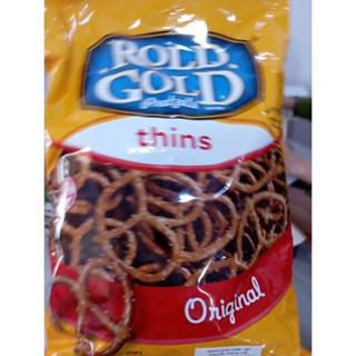 คลาสสิค ทินส์ เพรทเซลส์ ขนมปัง เพรทเซลล์ กรอบ ตราโรโกลด์ โกลด์ Classic Thin Pretzels Crispy Pretzel Bread Rogold Gold B