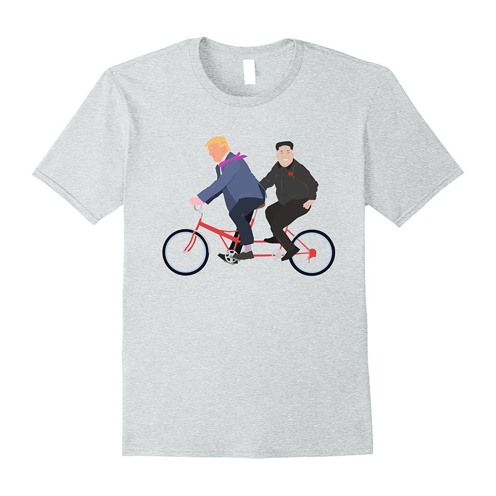 และ Kim Jong Un Tandem Bike เสื้อยืดตลก Mens T เสื้อ Tee 960080