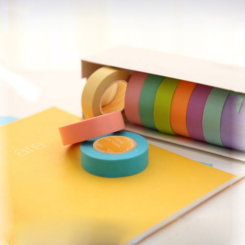 ลูกอม สี วาชิ เทปกระดาษฉีกได้ เทปกระดาษ วาชิ 10 เมตร เทปสีที่สามารถเขียนบนได้