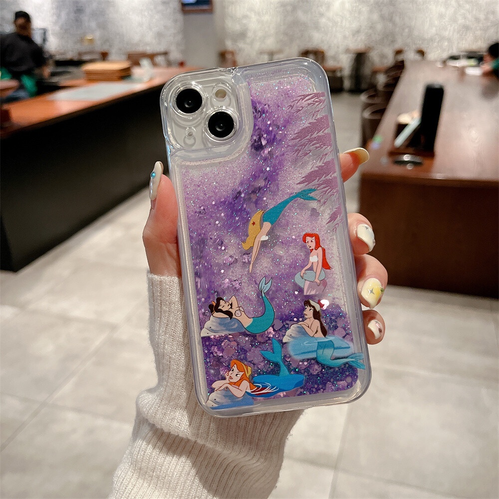 เคสโทรศัพท์มือถือใส ลายกลิตเตอร์นางเงือก วิบวับ สําหรับ Samsung Galaxy S24 S23 FE S22 S21 Plus Ultra FE A24 A54 A34 A14 A53 5G