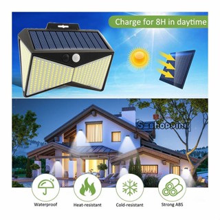 อุปกรณ์ไฟ motion sensor light ไฟติดผนังโซล่าเซลล์พลังงานแสงอาทิตย์ 400 led  มีไฟหรี่