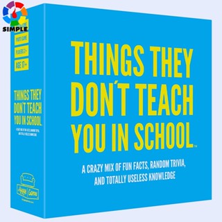 Things they don´t teach you in school Party Trivia Card Game