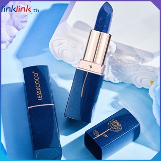 Lesscoco, Rose Times Blue Lipstick discoloration Color Change Lipstick กำมะหยี่แมตต์กันความชื้นตลอด 24 ชั่วโมง