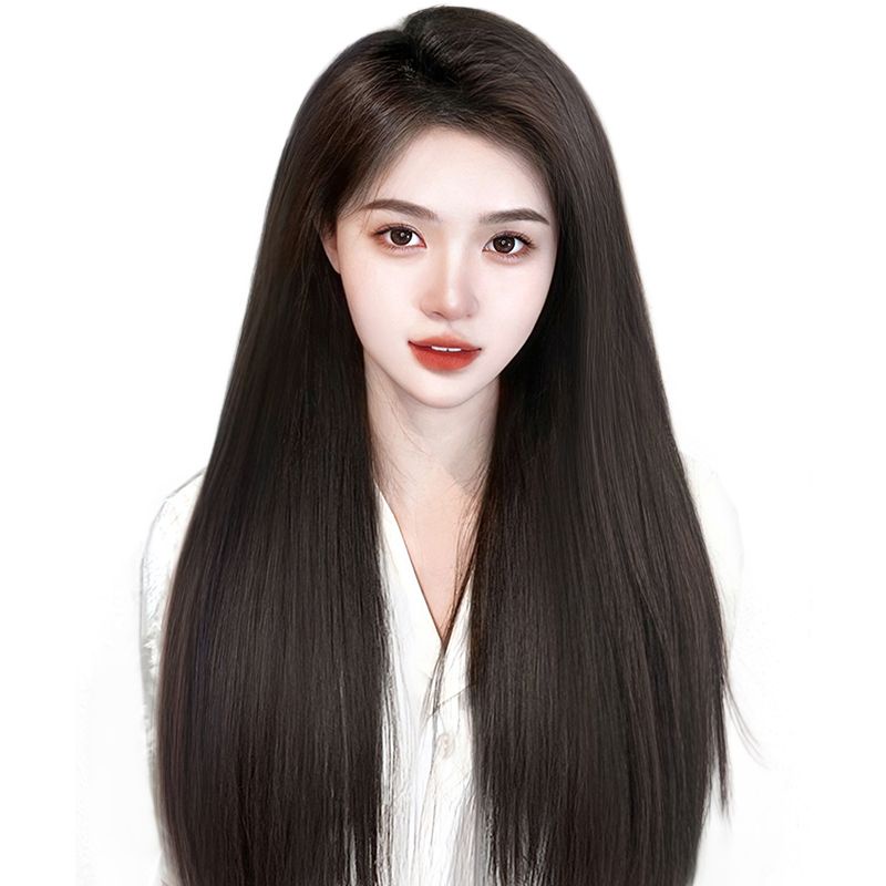 วิกผมจริงเต็มชิ้น ผมยาว ที่มองไม่เห็น ต่อผม ไร้รอยต่อ ผมนุ่ม เพิ่มวอลลุ่ม สามารถผูกได้ วิกผมสามชิ้น วิกผมยาว หญิง