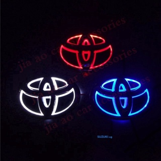 สติกเกอร์โลโก้ LED 5D สีขาว แดง น้ําเงิน สําหรับติดตกแต่งรถยนต์ Toyota 1 ชิ้น