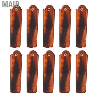 Maib 10 Pcs Folding Pocket Comb Folding  Type Fine  Brown Comb Gold Buckle