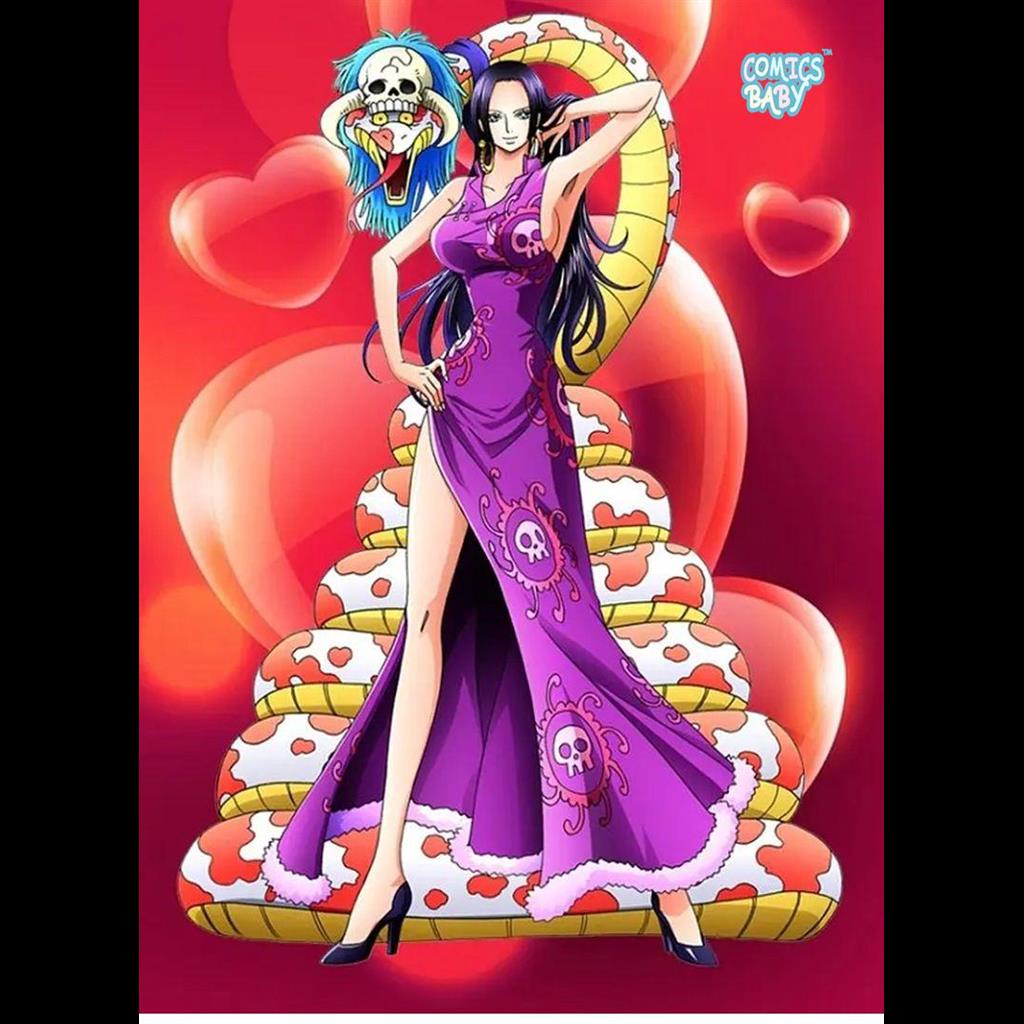 Anime ONE PIECE Boa Hancock Cosplay Costume ชุดคอสเพลย์ วันพีช โบอา แฮนค็อก สีม่วง เหมาะกับปาร์ตี้ฮาโลวีน คริสต์มาส สําหรับผู้หญิง Snake Princess cheongsam Long Sleeve Kimono Women Dress  Halloween Uniform Suit 海贼王 汉库克 蛇姬女帝红色旗袍