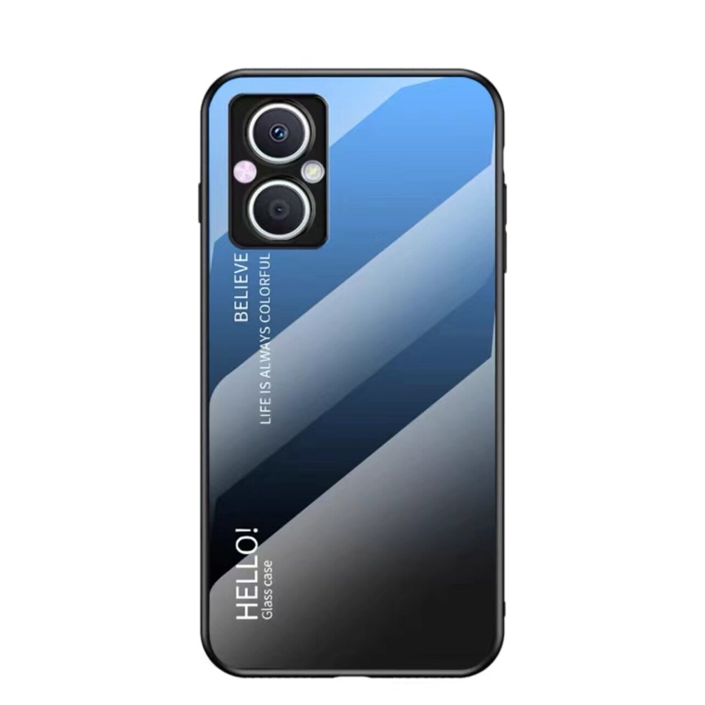 Case For OPPO Reno7Z เคสกระจกสองสี กันกระแทก Reno 8Z ขอบนิ่ม กระจกไล่สี