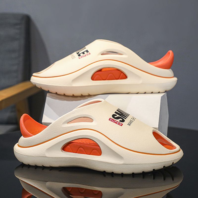 รองเท้าแตะ พื้นนิ่ม แบบหนาพิเศษ สไตล์เกาหลี แฟชั่นฤดูร้อน สําหรับผู้ชาย 2023