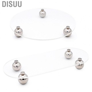 Disuu Storage Tray  Acrylic Storage Tray Clear Transparent Stainless Steel Round Feet Minimalist Style  for Homes