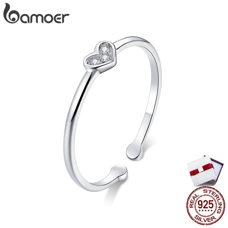 Bamoer แหวนเงินแท้ 925 รูปดอกบัว เครื่องประดับแฟชั่น สําหรับผู้หญิง