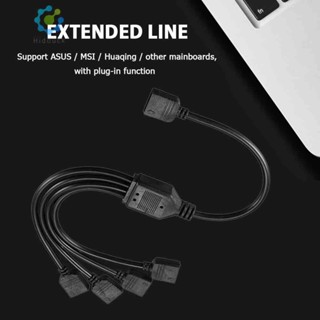 hot 1 To 4 4pin Extension Cable 12V 30cm Motherboard Aura RGB Splitter for Asus/ [Hidduck.th]