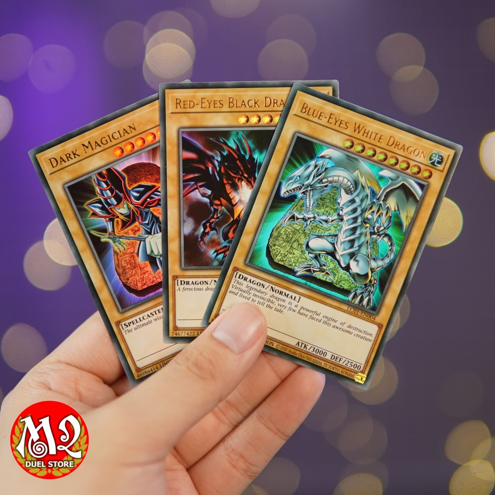 COMBO 3 การ์ด Yugioh สัญลักษณ์ LC01 Blue-Eyes, Red-Eyes, Dark Magician - Ultra Rare Limited (ครบรอบ 