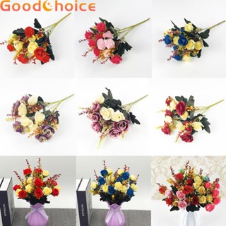 【Good】Artificial Rose 36cm Fake Flower Garden Decoration Home Mini Rose 12 Heads【Ready Stock】