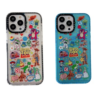 Casetify เคสโทรศัพท์มือถือแบบนิ่ม ใส ลายสติกเกอร์ Toy Story สีเขียว สําหรับ iPhone 14 13 12 11 Pro Max X XS XR Mini 7 8 Plus SE 2020 2022