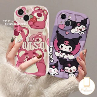 เคสโทรศัพท์มือถือ ขอบโค้ง ลายการ์ตูนหมีสตรอว์เบอร์รี่น่ารัก 3D แวววาว สําหรับ Redmi Note 9 10 8 12 11s 10S 11 10Pro Max Redmi 9A A1 9 10C A2 10 10A 9T 9C NFC POCO M3