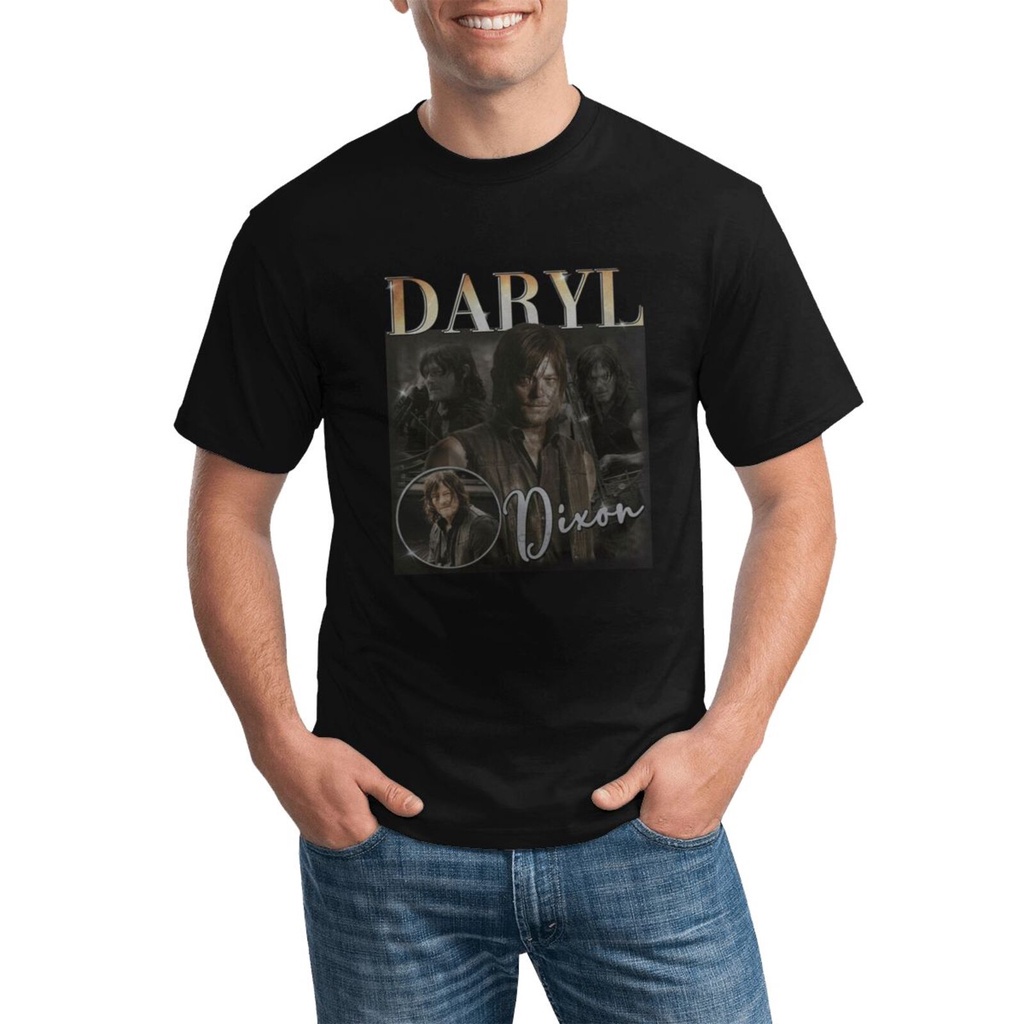 เสื้อยืดแขนสั้นGILDAN เสื้อยืด พิมพ์ลาย Daryl Dixon The Walking Dead Norman Reedus หลากสี คุณภาพสูงS-5XL