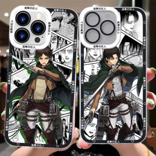 เคสโทรศัพท์มือถือ ซิลิโคน TPU ใส กันกระแทก กันรอยกล้อง ลายการ์ตูนอะนิเมะผ่าพิภพไททัน สําหรับ Huawei P40 Lite Nova 5T