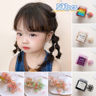 ยางรัดผม แบบหนา พร้อมกล่อง สีสันสดใส สําหรับเด็ก 500 ชิ้น