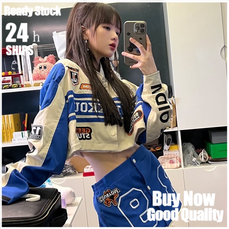 เสื้อแจ็กเก็ตเบสบอล ทรงหลวม ถอดออกได้ สไตล์ฮ่องกงเรโทร สําหรับผู้หญิง
