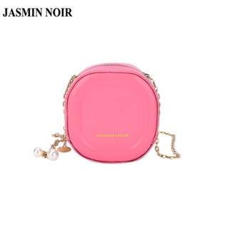 Jasmin NOIR กระเป๋าสะพายไหล่ สะพายข้าง หนัง PU สายโซ่ ทรงกลม ขนาดเล็ก สําหรับผู้หญิง