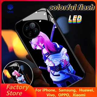 เคสโทรศัพท์มือถือ มีไฟแฟลช LED หลากสีสัน สําหรับ Iphone 12 13 14Promax 11Promax 7 8Plus XR XS Max