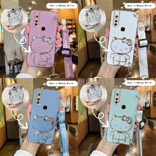 เคส Vivo V15 Pro เคส Vivo Y51 เคส Vivo Y53S เคส Vivo Y33 Y31 Casing Vivo Y81 Y83 Case Vivo S15 Pro V25 Pro Case Vivo S15E Case Vanity Mirror Cute Hello Kitty Anime Stand Wrist Band With Metal Sheet Phone Cover Cassing Case SK โทรศัพท์มือถือ