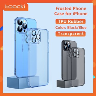 Toocki Frosted Phone Case เลนส์บางเฉียบแบบรวมทุกอย่างกรณีโทรศัพท์กันน้ำและสกปรกวัสดุพีซีป้องกันการตกกระแทกป้องกันแผ่นดินไหวกรณีโทรศัพท์ที่เรียบง่ายสำหรับ iP 14 13 Pro Max