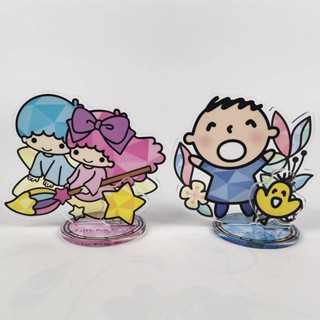 Sanrio Minna no tabo TwinStar Stained glass Style Acrylic Stand Memo Clip 7941