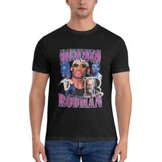 หายาก คุณภาพสูง เสื้อยืด ผ้าฝ้ายแท้ พิมพ์ลาย Dennis Rodman Bad Boy Chicago Bulls สําหรับผู้ชาย