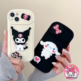 เคสโทรศัพท์มือถือ ซิลิโคนนิ่ม TPU กันกระแทก ลายการ์ตูนคุโรมิ ชินนาม่อนโรลน่ารัก ขยับได้ สําหรับ iPhone 14 13 12 11 Pro Max