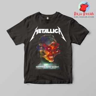 เสื้อยืด พิมพ์ลาย METALLICA HARDWIRED พรีเมี่ยม สําหรับเด็กผู้ชาย และผู้หญิง อายุ 1-9 ปี