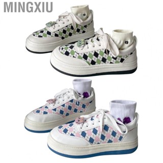 Mingxiu Platform Sneakers  Womens Sneakers Geometric Pattern Casual Breathable  Slip  for Running