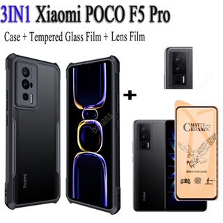 3 in 1 เคสโทรศัพท์มือถือ กันตก ฟิล์มเซรามิค ฟิล์มกันรอยเลนส์กล้อง สําหรับ Xiaomi Poco F5 Pro Poco F5