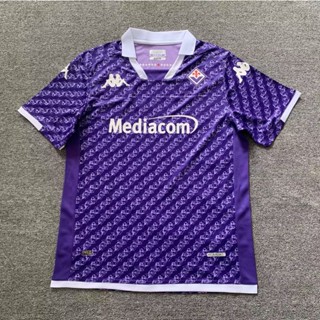 เสื้อกีฬาแขนสั้น ลายทีมชาติฟุตบอล Fiorentina Home Club 23-24 ไซซ์ S-XXL ชุดเหย้า สําหรับผู้ชาย