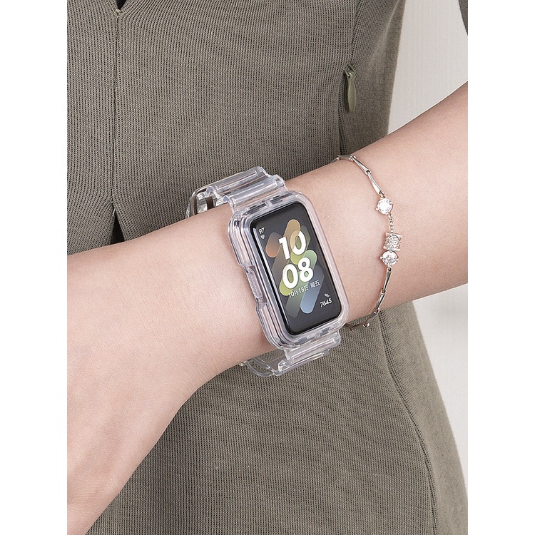 สายนาฬิกาข้อมือ ซิลิโคนใส แบบเปลี่ยน สําหรับ Huawei band รูปที่ 4