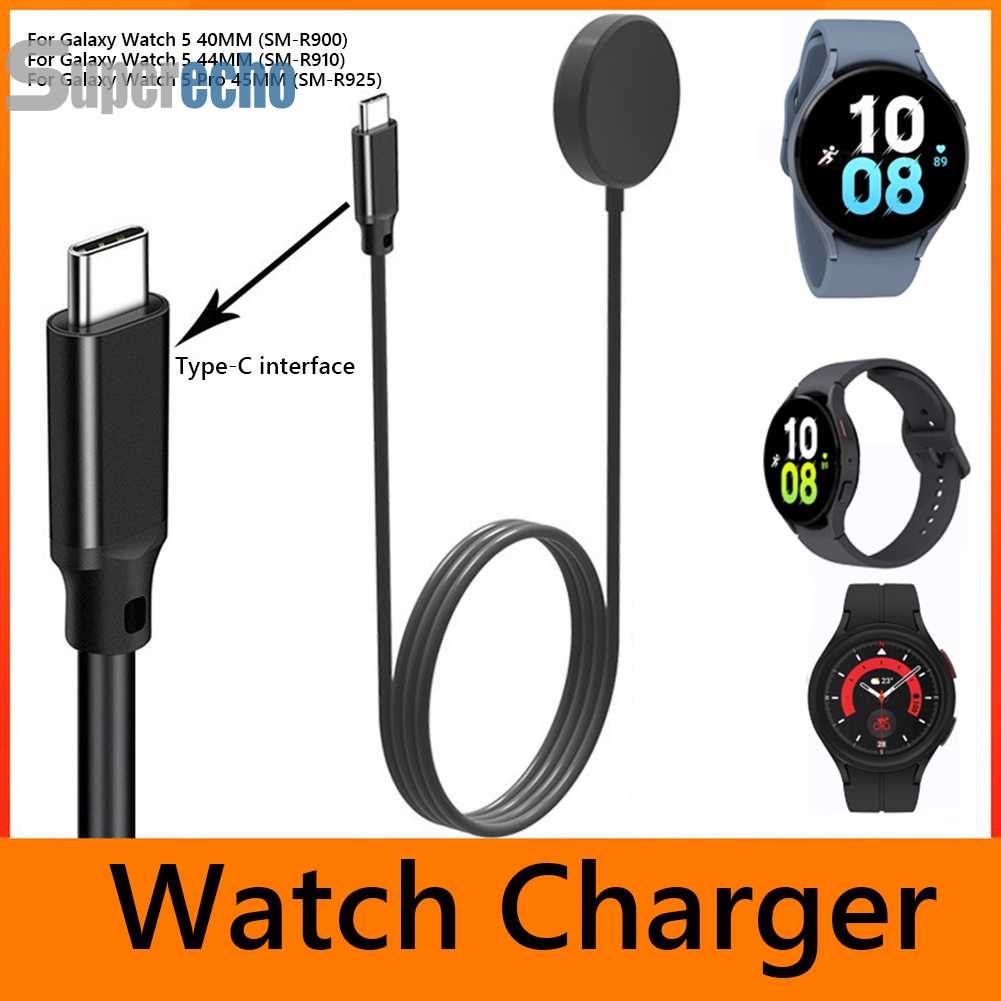 Chager แท่นชาร์จ USB TYPE-C PD10W แบบชาร์จเร็ว สําหรับ Samsung Galaxy Watch 5 5 Pro 40 44 45 มม.