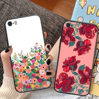 เคสโทรศัพท์มือถือ TPU แบบนิ่ม พิมพ์ลายดอกกุหลาบ สําหรับ iPhone 5 5S 6 6S 7 8 Plus